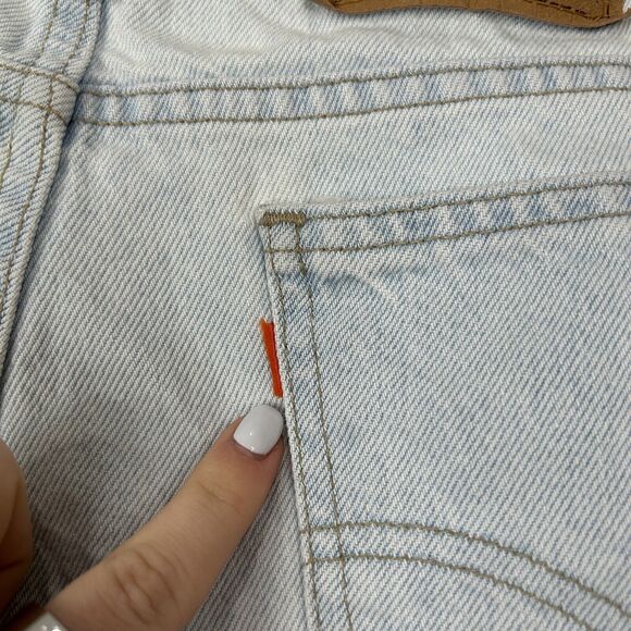 Vintage Levi’s 572 Denim Shorts Mens 38 Blue Orange Tab USA Made 90s Dad Y2K - Picture 6 of 12
